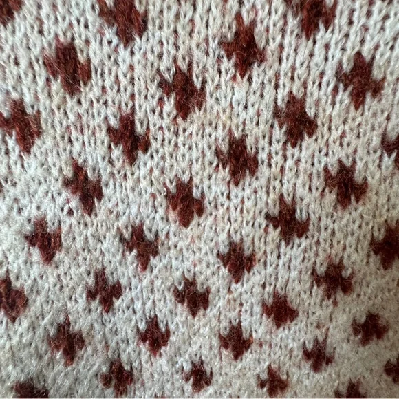 American Eagle Fair Isle Cropped Sweater XL Nordic Mock Neck Knit - Picture 5 of 13